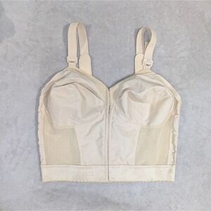 42D Exquisite Bra Vintage Style Bullet Long Line Sexy Goth Corset Nude